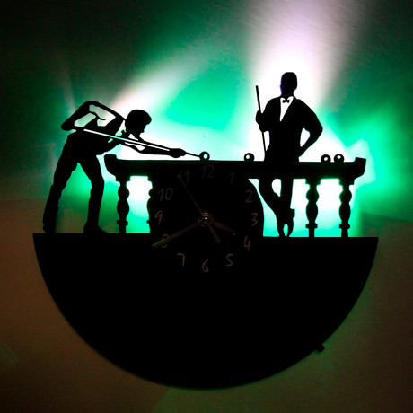 Billiard Players (Light Clock Face)