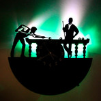 Billiard Players (Light Clock Face)