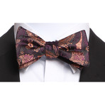 Self Tie Silk Bow Tie // Bronze + Black + Purple