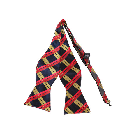 Self Tie Silk Bow Tie // Red + Black + Yellow