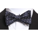 Self Tie Silk Bow Tie // Blue + White