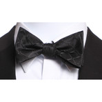 Self Tie Silk Bow Tie // Black Checkers