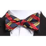 Self Tie Silk Bow Tie // Red + Black + Yellow