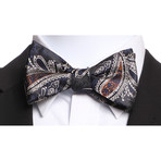 Self Tie Silk Bow Tie // Black + Bronze