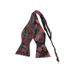 Self Tie Silk Bow Tie // Black + Red