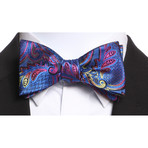 Self Tie Silk Bow Tie // Blue + Pink