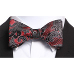 Self Tie Silk Bow Tie // Black + Red