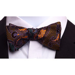 Self Tie Silk Bow Tie // Bronze + Brown + Green