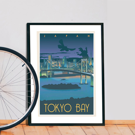 Monsters of Tokyo Bay Travel Print (12"W x 18"H x 0.1"D)