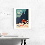 Retro Futuristic Racing Travel Print (12"W x 18"H x 0.1"D)