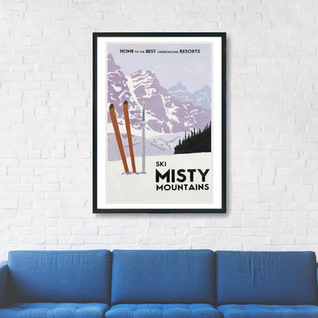 Ski the Misty Mountains Travel Print (12"W x 18"H x 0.1"D)