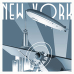 New York by Dirigible Travel Print (12"W x 18"H x 0.1"D)