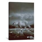 Polar Bear Navigator In Black & White // Soaring Anchor Designs (18"W x 26"H x 0.75"D)