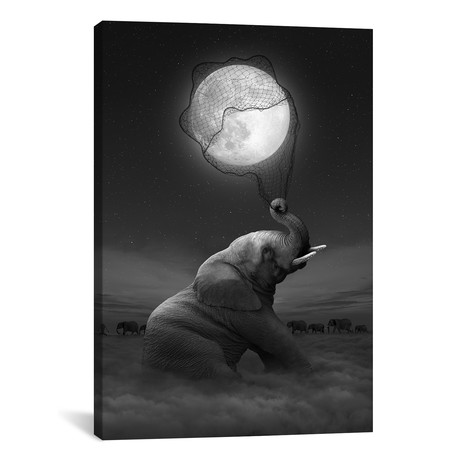 Elephant, Moon Catcher // Soaring Anchor Designs (18"W x 26"H x 0.75"D)