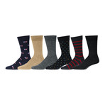 Merino Wool Mid-Calf Dress Socks II // Multicolor // Pack of 6