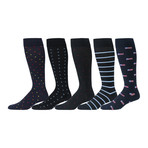 Work Week Merino Wool Over the Calf Dress Socks // Black + Navy // Pack of 5