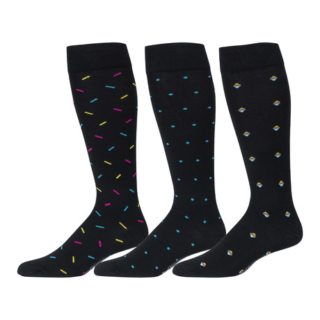 Pima Cotton Over the Calf Dress Socks // Black // Pack of 3