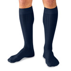 Pima Cotton Over the Calf Dress Socks // Black + Gray + Navy // Pack of 6