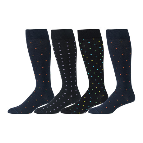 Merino Wool Over the Calf Dress Socks // Navy + Black // Pack of 4