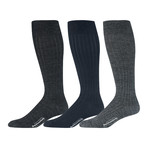 Merino Wool Over the Calf Dress Socks I // Multicolor // Pack of 3