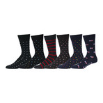 Merino Wool Mid-Calf Dress Socks // Black + Charcoal + Navy // Pack of 6