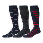 Merino Wool Over the Calf Dress Socks III // Multicolor // Pack of 3