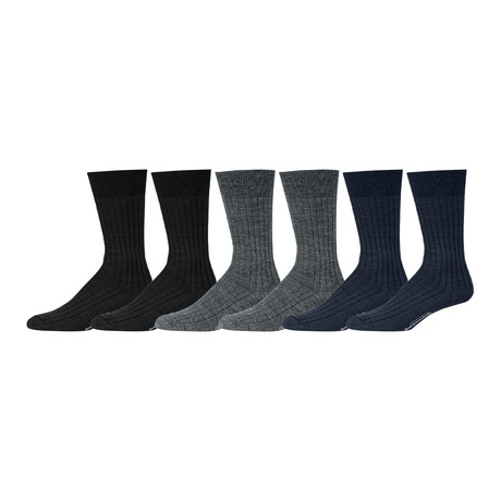 Classic Colors Merino Wool Mid-Calf Dress Socks // Multicolor // Pack of 6