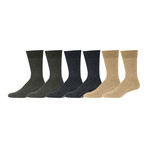 Merino Wool Mid-Calf Dress Socks // Olive + Charcoal + Khaki // Pack of 6