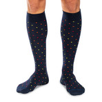 Merino Wool Over the Calf Dress Socks // Navy + Black + Charcoal // Pack of 6