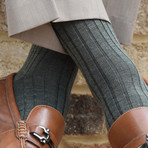 Merino Wool Mid-Calf Dress Socks // Olive + Charcoal + Khaki // Pack of 6