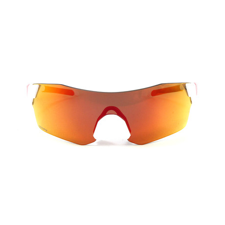 Men's Pivlock Arena Sunglasses // White + Chromapop Sun Red Mirror