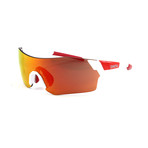 Men's Pivlock Arena Sunglasses // White + Chromapop Sun Red Mirror