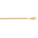 Solid 10K Yellow Gold Shiny Box Chain + Lobster Clasp // 1.4mm (18")