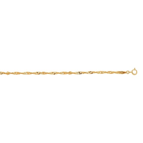 Solid 10K Yellow Gold Diamond Cut Sparkle Chain + Spring Ring Clasp // 2.2mm (18")