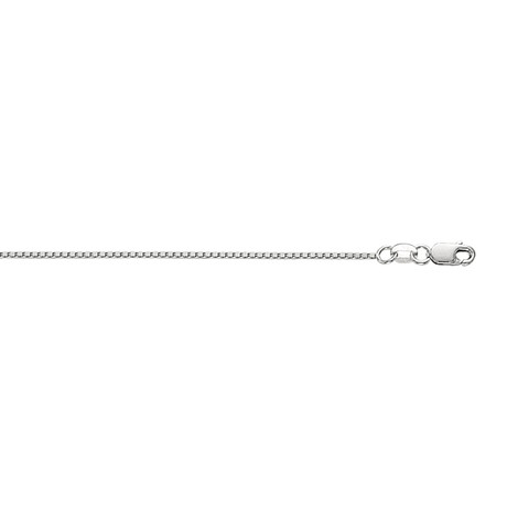 Solid 10K White Gold Shiny Box Chain + Lobster Clasp // 1.0mm (18")