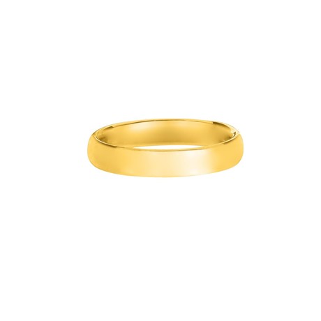 Solid 14K Gold + Yellow Finish Shiny Wedding Band Ring // 4.0mm (5)