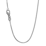 Solid 14K White Gold Diamond Cut Octagon Shiny Snake Chain + Lobster Clasp // 1.0mm (18")