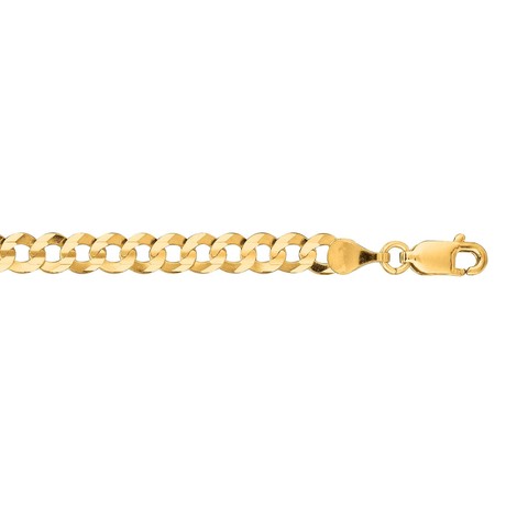 Solid 14K Yellow Gold Diamond Cut Comfort Curb Chain + Lobster Clasp // 5.7mm (20")