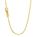 Solid 14K Gold + Yellow Finish Shiny Octagon Snake Chain + Lobster Clasp // 0.8mm (18")