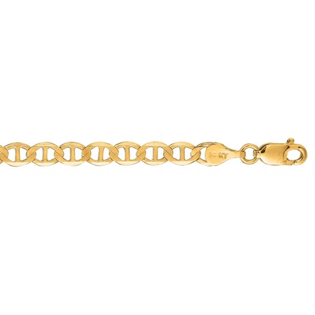 Solid 10K Yellow Gold Diamond Cut Mariner Link Chain Bracelet + Lobster Clasp // 4.5mm (7")