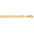 Solid 10K Yellow Gold Diamond Cut Mariner Link Chain Bracelet + Lobster Clasp // 4.5mm (7")