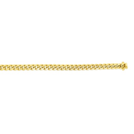 Solid 14K Gold + Yellow Finish New Hollow Miami Cuban Necklace + Box Clasp // 6.1mm (22")