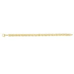 Solid 14K Yellow Gold Shiny Square Tube Mariner Style Fancy Link Bracelet + Lobster Clasp // 5.0mm