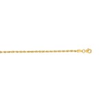 Solid 14K Yellow Gold Shiny Solid Diamond Cut Royal Rope Chain + Lobster Clasp // 2.5mm (18")