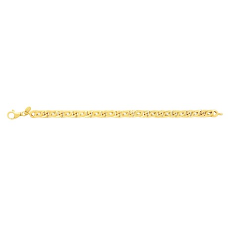 Solid 14K Gold + Yellow Finish Polished Fancy Bracelet + Lobster Clasp // 7.0mm