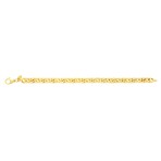 Solid 14K Gold + Yellow Finish Polished Fancy Bracelet + Lobster Clasp // 7.0mm
