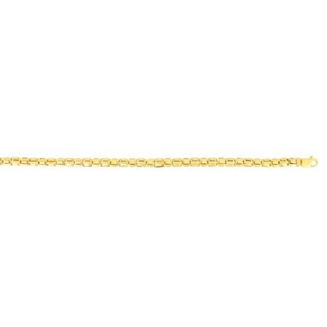 Solid 14K Gold + Yellow Finish Polished Round Bracelet + Lobster Clasp // 6.0mm