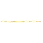 Solid 14K Gold + Yellow-White Finish Pave Curb ID Bracelet + Lobster Clasp // 7.0mm