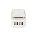 ChargeHub X4 // 4-Port USB SuperCharger + Night Light // White