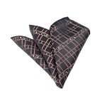 Silk Handkerchief + Gift Box I // Brown + Black Squares